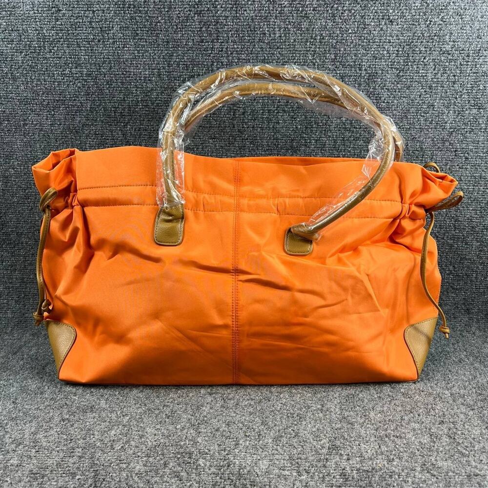 Lancome Orange Tote Bag Fabric Handbag New With Stains
